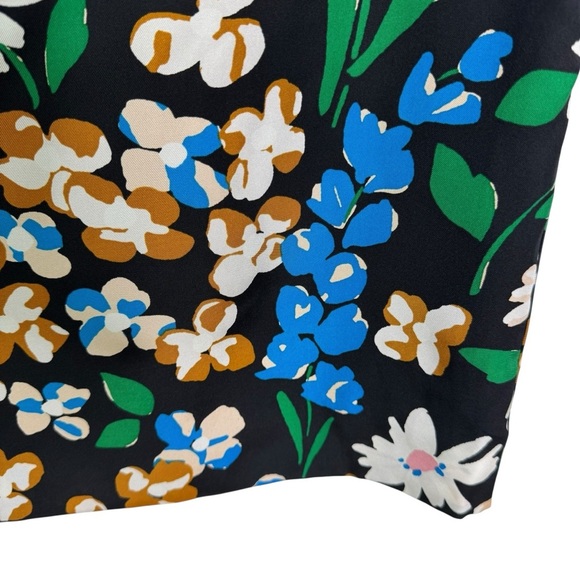 Kate Spade Silk Twill Meadow Floral Sheath Mini Dress In Black Multicolor Size 4 - Picture 7 of 16